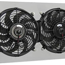 CoolingSky 4 Row Core Aluminum Radiator +2X12" Fan w/Shroud for 1972-86 Jeep CJ5 CJ6 CJ7 (GM Chevy Engine Swap Only)