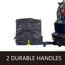 Hitch Cargo Bag Waterproof, 20 Cubic Feet Sturdy Zippers Car Trailer Hitch Cargo Bag with 6 Lashing Straps, Fits All Cars with Rack, 59 x 24 x 24 inch (Black)