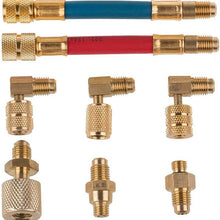 Iinger 8pcs Car Air Conditioner Refrigeration R134A R12 Converting Adapter Hose Set Kits Air Condition Adapters Connector Hose A35