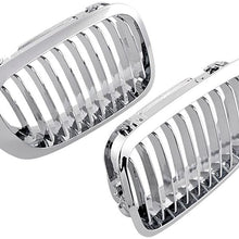 AMOPA Glossy Black M-Color Front Sport Kidney Grille Compatible with 1999-2002 Car E46 2-Door Coupe Cabriolet Pre-Facelift