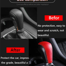 Great-luck Genuine Leather Automatic at Gear Shift Knob Cover Protector Trim,the car Interior Accessories(red),for CX-30(2020-2021) Mazda 3/Mazda 3 Hatchback(2019 2020 2021)