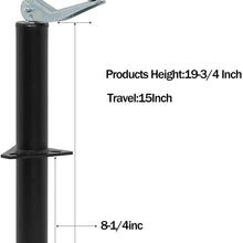 OPENROAD 5,000 lbs Top Wind RAM A-Frame Trailer Jack,15 Inches Vertical Travel, Wled-on Boat Trailer Tongue Jack,RV Jack,2inch Tube