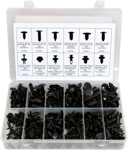 240 Pcs Push Retainer Clips Kit,Great Assortment of Push Type Retainers Fits for GM Ford Toyota Honda Chrysler with Plastic Storage Case