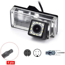 eHANGO Car Rear View Camera with 4 Pin to RCA Cable Bracket License Plate Lights Housing Mount for Toyota REIZ 4D MK1 / Toyota Mark X 4D MK1 / Toyota Prius/Toyota Land Cruiser (8 LED Angle)