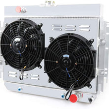 OzCoolingParts 4 Row Core Full Aluminum Radiator + 2 x 12" Fan w/Louver Shroud + Thermostat Kit for 1963-1968 1964 1965 66 67 Chevy Bel-Air/Impala/Biscayne/Cappice, Many Chevy GM Cars