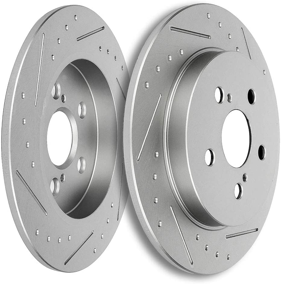 Rear Brake Rotors Discs Slotted HUBDEPOT fit for 11-17 Lexus CT0h