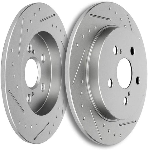 Rear Brake Rotors Discs Slotted HUBDEPOT fit for 11-17 Lexus CT0h