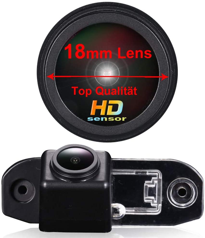 Super HD Vehicle Camera 1280x720 Pixels 1000 TV Lines car Back up Camera Reverse Parking Rear View for Volvo S60 S80 V70 S40 S40L V40 V50 S60L V60 XC60 C70 XC70 S80L XC90 (01048=two screw)