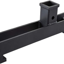 Mophorn Heavy Duty Trailer Hitch Receiver, Standard 2 Inch Hitch Receiver, Forklift Skid Steer Adapter Forklift Panel Towing Attachment, in Black and Steel