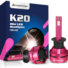 KOOMTOOM Mini Led Headlight Bulbs H7 Led Bulbs Kits 6000K 400% Brightness Headlight/DRL CREE Chip 360 Degree Adjustable Beam Pattern 55W 12000Lm