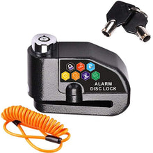 Anti-Theft Motorcycle Alarm Disc Brake Lock,110db Loud Alarm Sound Heavy Duty Wheel Security Padlock Waterproof (Red)