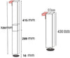 DAXINYANG Colorful Linght 1PCS Camper Telescopic Table Leg Folding Adjustable Height Fit for Caravan Campervan Motorhome RV Folding Table Mount (Color : Silver)
