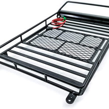 Car Roof Luggage Rack, Universal Black Roof Rack Cargo with LED Spotlight, Metal Carrier Basket SUV Storage, Car Top Luggage Holder Carrier Basket, for Wrangler Axial