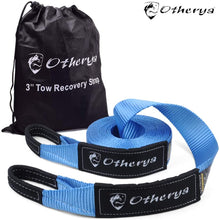 Recovery Tow Strap 3'' x 30 ft - Lab Tested 30,000lb Break Strength - Heavy Duty Draw String Bag Included - Triple Reinforced Protective Loop - Ensure Peace of Mind - Emergency Off Road Towing Rope