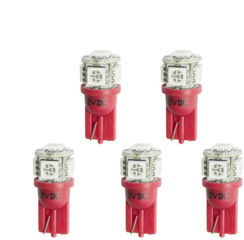 AUTO METER LED Bulb, Replacement, T3 Wedge, RED, 5 Pack