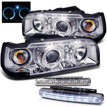 1993-1997 VOLVO 850 HALO PROJECTOR HEAD LIGHTS HEADLIGHTS + LED FOG BUMPER LAMPS