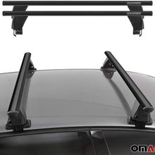 Roof Rack Cross Bars Lockable Luggage Carrier Smooth Roof Cars | Fits Lancia Lybra Sedan 1999-2005 Black Aluminum Cargo Carrier Rooftop Bars | Automotive Exterior Accessories