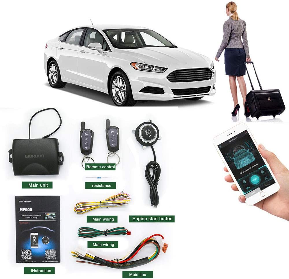 Remote Start for Cars PKE Keyless Entry Car Door Lock System,Winter Automatic one Button Remote Engine Starter kit for Smart Key or Phone Control