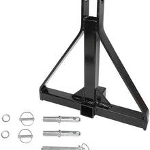 BETTERCLOUD Heavy Duty Steel Construction 3 Point 2" Receiver Trailer Hitch Category 1 Tractor Tow Drawbar Adapter