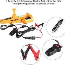 3 Ton 12V Automotive Electric Jack Lifting Car SUV Emergency Equipment w/Impact Wrench Car Repair Tool Electric Jack