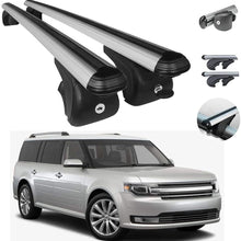 Silver Aluminum Roof Top Wing Bar Cross Bars Cargo Rack - Luggage, Ski, Kayak Carrier | 165 LBS / 75 KG Load Capacity - Set 2 Pcs | Fits Ford Flex 2009-2019