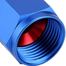 Qiilu AN6 Straight 45 90 180 Degree Push On Twist Lock Oil Gas Fuel Line Hose End Male Fitting Aluminum Alloy Blue and Red(0°)
