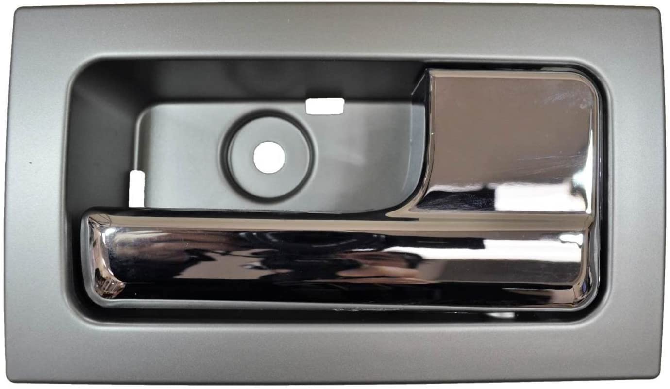 PT Auto Warehouse FO-2507MR-RRH - Interior Inner Inside Door Handle, Silver Gray Housing with Chrome Lever - with Power Locks, for Crew Cabs ONLY, Passenger Side Rear