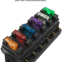 Universal 4Way/ 6Way/ 8 Way Fuse Box Holder Fuse Block with 8 Standard Fuses for Car Truck Boat Vehicle 12V/24V/32V (Color : Dark Grey)