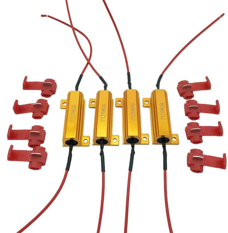 4Pcs Aaron 50W 6ohm Load Resistors - Fix LED Bulb Fast Hyper Flash Turn Signal Blink Error Code (Resistors get very hot during working)