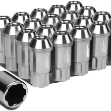 J2 Engineering 7075 Replacement forged Aluminum M12X1.5 20Pcs 50mm Long Open End Lug Nut Set w/Turner (Red)