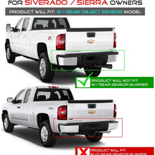 ACANII – Para Chevy Silverado/GMC Sierrsa 1500 acero cromado completo parachoques trasero con montaje de orificios de sensor