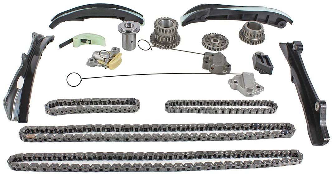 DNJ TK1169 Timing Chain Kit for 2011-2016/ Chrysler, Dodge, Jeep, Ram, Volkswagen 1500, Avenger, C/V, Challenger, Charger, Cherokee, Durango, Grand Caravan, Grand Cherokee, Journey/ 3.6L,3.2L, DOHC V6