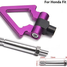 EPMAN Jdm Model Car Auto Trailer Hook Triangle Ring Eye Tow Towing Front Rear Aluminum For Honda FIT 08 (Black)