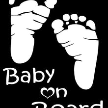 TOTOMO Baby on Board Sticker - (Set of 2) Funny Cute Cool Safety Caution Decal Sign for Car Windows and Bumpers - Footprint ALI-037