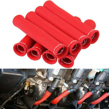 CarBole 8PCS Car 1200 Degree Spark Plug Wire Boots Heat Shield Protector Sleeve Cover fit for SBC BBC 350 454 Titanium