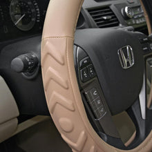 Motor Trend 100% Odorless Car Steering Wheel Cover - Comfort Cushion Grip, Tan Beige Small Size (13.5 to 14.5 Inch)