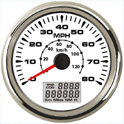 XinQuan Wang Speedometer 85MM 0-80MPH 0-130KM/H GPS Speedometer Odometer Speed Gauge for Boat Car Motorcycle Truck Auto Gauge (Color : WW, Size : Free)
