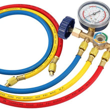 Refrigerant Manifold Gauge Set, KKmoon Refrigerant Manifold Gauge Set Air Conditioning Tools with Hose and Hook for R12 R22 R404A R134A