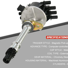 EFI Distributor for 1995-2007 Chevy GM V6 4.3L 262 Ignition Distributor 6 Cylinders Vortec with Black Cap