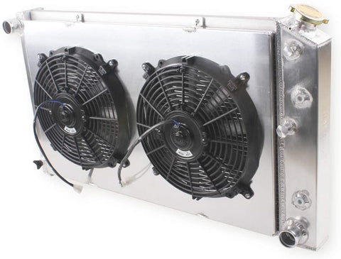LUXERAD Radiator For 1968-1972 Chevelle El Camino Pontiac GTO SHROUD&Fan 3-Row Aluminum