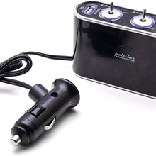 Xotic Tech 1 Set Car Cigarette Lighter Adapter 3 Socket, 12V Cigarette Lighter Splitter with USB Charging Ports, Car Charger w/Switches for Cell Phone Tablet