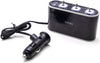 Xotic Tech 1 Set Car Cigarette Lighter Adapter 3 Socket, 12V Cigarette Lighter Splitter with USB Charging Ports, Car Charger w/Switches for Cell Phone Tablet