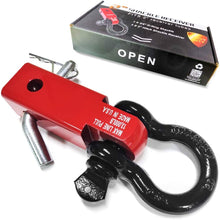RUGCEL Shackle Hitch Receiver 2 inch 13000 Lbs Break Strength Never Rust Receiver Shackle Bracket Heavy Duty and Solid with 3/4'' D Ring Shackle, Towing Accessories for Trucks