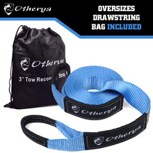 Recovery Tow Strap 3'' x 30 ft - Lab Tested 30,000lb Break Strength - Heavy Duty Draw String Bag Included - Triple Reinforced Protective Loop - Ensure Peace of Mind - Emergency Off Road Towing Rope