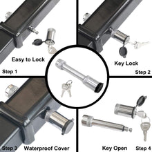 OKLEAD Trailer Hitch Receiver Lock 5/8 Inch Pin with 2-3/4 Inch Long Black for Class III IV Hitches 2 Keys