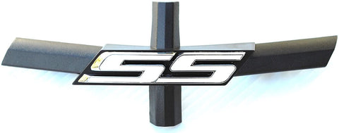 Remove Bow Tie Replace With WHITE SS Emblem Filler Piece Front Grille Compatible with Chevrolet Camaro
