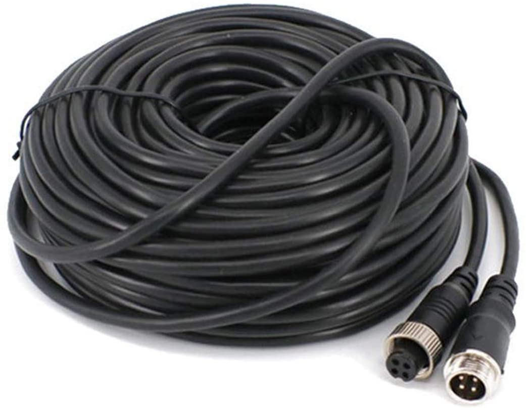 16.5ft 4-Pin Car Aviation Video Extension Cable for Truck Trailer Camper Bus Motorhome Vehicle Rearview Backup Monitor System CCTV System Camera Waterproof Shockproof 5M