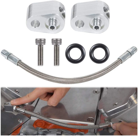 For LS Engine 3-Bolt DBC DBW Gen 3 Throttle Cylinder Body Bypass Steel Braided Hose Kit - Coolant Steam Port Crossover Tube Set Fits for LSX LS1 LM7 LR4 LQ4 LS6 L59 LQ9 LM4 L33 551694H (7-Pack)