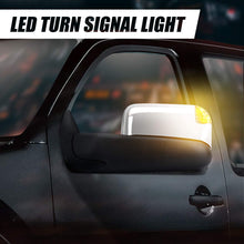 Pair Chrome Power Heated Smoked LED Turn Signal Side Towing Mirror Replacement for Dodge Ram BR/BE 98-02