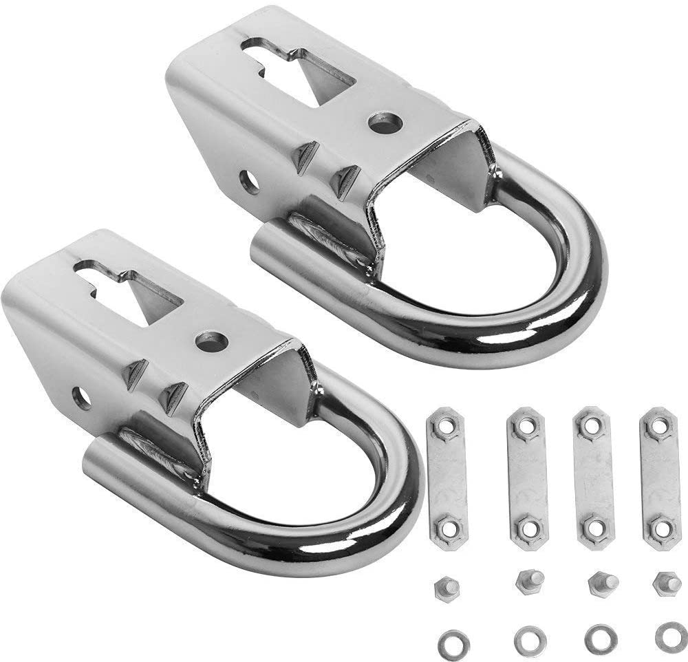 ELITEWILL 2 PC Chrome Tow Hooks for Ford F150 09-19 Trucks Genuine RHA with Mounting Hardware